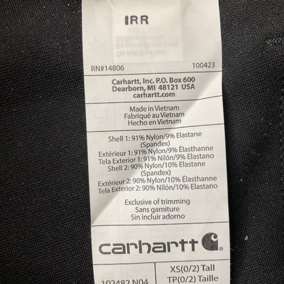 Carhartt 102482 - Women's Force® Utility Knit Pant Black size X-small Tall NWT - Picture 9 of 11